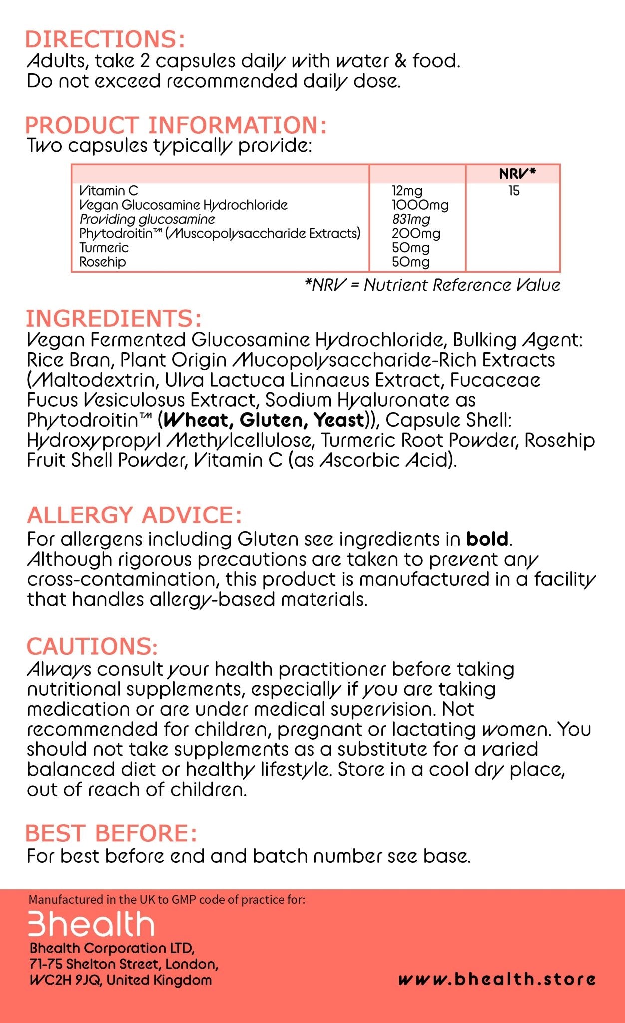 Glucosamine & Phytodroitin™ - Bhealth Store